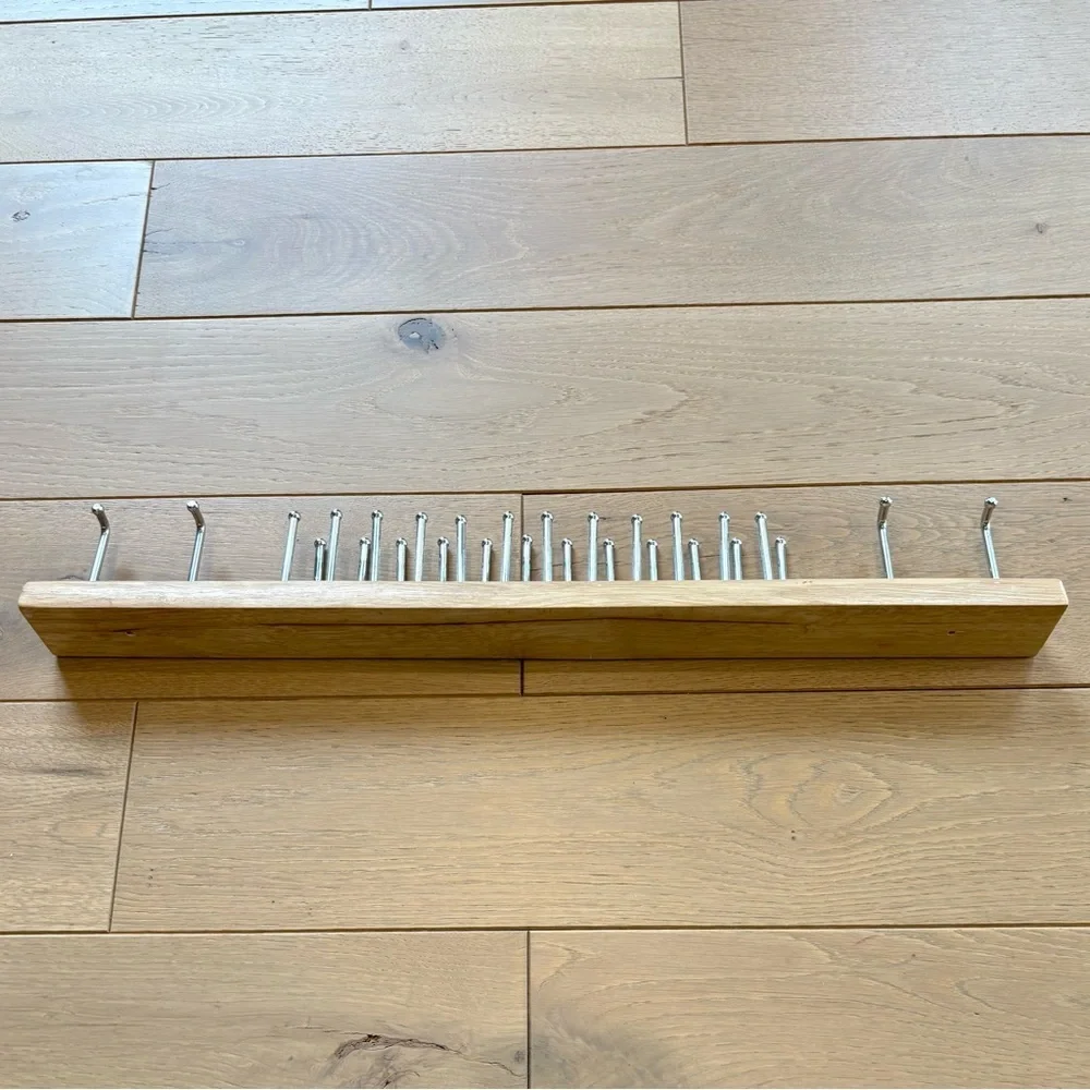 Wood Metal Tie Belt Rack Organizer Necklace Jewelry Display Wall Mounted Holder